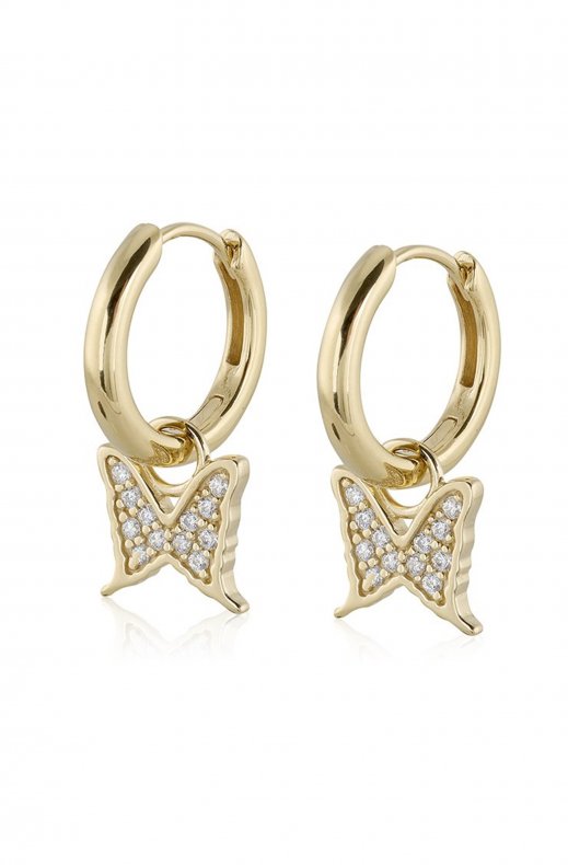 Carolina Gynning Jewelry - Petite Papillion Sparkling Creol Goldplated