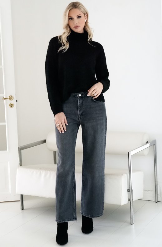 My Essential Wardrobe - Louis Jeans High Wide Dark Grey