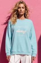 Blond Hour - Champagne is always the answer Sweater - Turquoise White