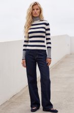 Blond Hour - Etna Striped Polo - Navy/Offwhite