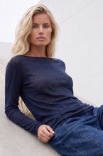 Blond Hour - Ravello Cashmere Top - Navy