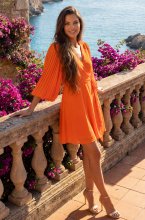 Blond Hour - Riviera Short Wrap Dress - Orange