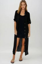 Blond Hour - Time Linen Shirt Dress Black