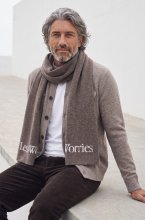 Less Worries - Cashmere Blend Logo Scarf - Nougat