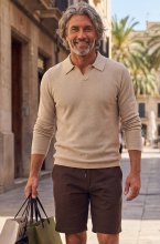 Less Worries - L/S Resort Sweater - Sand