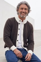 Less Worries - Two Tone Cardigan - Nougat/Offwhite