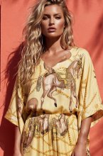 Mixed Brands - V-neck Top Chain Print 26216 - Yellow