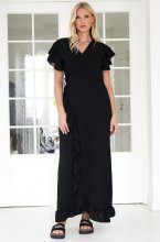 Mixed Brands - Long Wrap Dress 242915 - Black