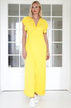 Mixed Brands - Long Wrap Dress 242915 - Yellow