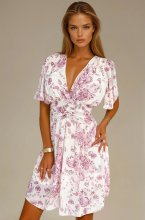 Mixed Brands - Dress with Flowers 7105 - White