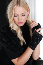 Mixed Brands - Hand Warmers Rhinestones 12075 - Black