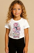 Mixed Brands Kids - Bain Labubu Tshirt - White