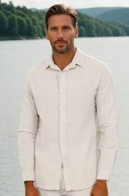 Mixed Brands - Cotton Linen Shirt KZ-052 - Cream