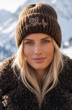 Mixed Brands - Heart Beanie MJY-143 - Brown