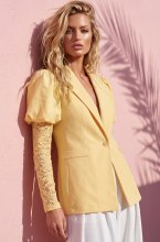 Mixed Brands - Blazer with Lace Sleeve 5790 - Yellow