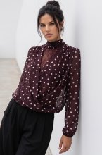 Mixed Brands - Blouse GL_1004 - Burgundy Dots