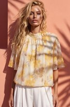 Mixed Brands - Blouse with flowers 26108 - Yellow