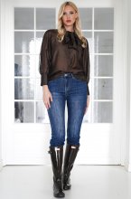 Mixed Brands - Shirt with bowtie 4257 - Brown