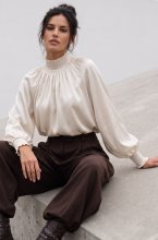 Mixed Brands - Satin Blouse 81332 - Beige