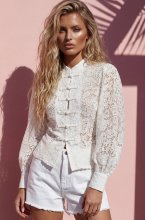 Mixed Brands - Lace Blouse Long Sleeve H15577 - White