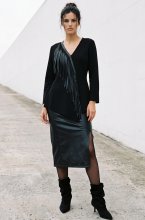 Mixed Brands - Cardigan with Fringes BWY36399 - Black