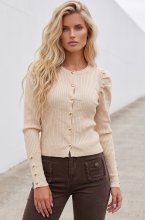 Mixed Brands - Cardigan with heart buttons AL5551 - Beige