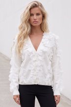 Mixed Brands - Cardigan with flowers LR03267 - White