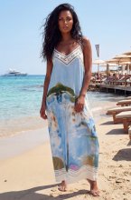 Mixed Brands - Printed Viscose Dress 010-317 - Sky Blue