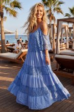 Mixed Brands - Maxidress with Lace 1015B - Blue