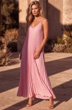 Mixed Brands - Long Plisse Dress 18950 - Pink