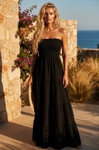 Mixed Brands - Maxi Dress with Smock 26186 - Black