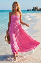 Mixed Brands - Maxi Dress with Smock 26186 - Rose