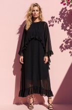 Mixed Brands - Flowy Maxi Dress 3321 - Black
