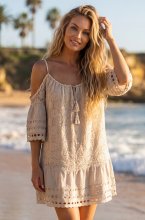 Mixed Brands - Offshoulder Dress 3367 - Beige