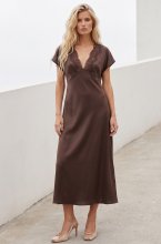 Mixed Brands - Dress with lacedetail D28481 - Brown