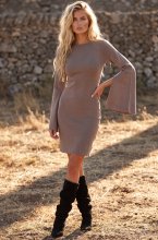 Mixed Brands - Dress QT91066 - Taupe