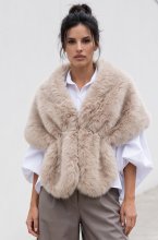 Mixed Brands - Fake Fur Scarf wide F40771/MZ10 - Beige