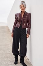 Mixed Brands - Vegan leather Napoleon Jacket 16207 - Bordeaux