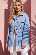 Mixed Brands - Jacket with Lace and Pockets 25383 - Sky Blue