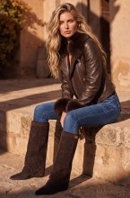 Mixed Brands - Faux Fur Vegan Jacket XS262003 - Coffee