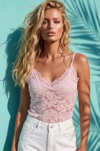Mixed Brands - Lace Tank 6894 - Pink