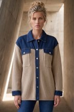 Mixed Brands - Overshirt with denim details 2631 - Beige