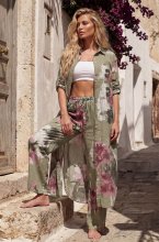 Mixed Brands - Pant with Flowers 1039 - Khaki