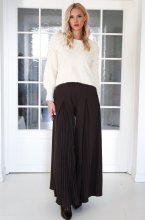 Mixed Brands - Pant with plisse slit 90438 - Brown Coffee
