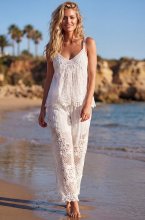 Mixed Brands - Trousers with Floral Embroidery CXL901 - White