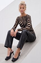 Mixed Brands - Cashmere blend top Zebra 17022 - Black-beige