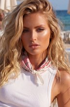 Mixed Brands - Scarf with pearl S71091 - Pink