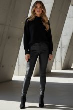 Mixed Brands Womens - Push Up Faux Leather Skinny Pants Black