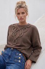 Mixed Brands - Top with braided details LR03287 - Light Brown