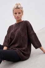 Mixed Brands - Top with leaf pattern LR03290 - Dark Brown
